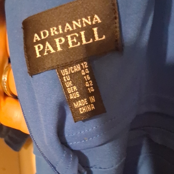 Adrianna Papell Striped Blue Midi Dress - Picture 2 of 6